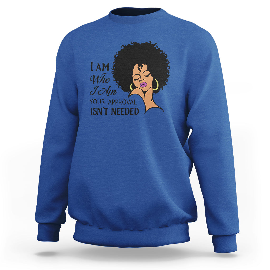 Black Queen Lady Curly Natural Afro African American Ladies Sweatshirt - Wonder Print Shop