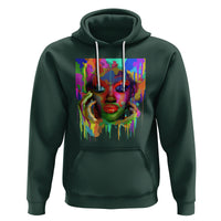 Cool African Woman Afro Color Painted Face Hoodie - Wonder Print Shop