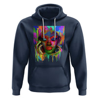 Cool African Woman Afro Color Painted Face Hoodie - Wonder Print Shop