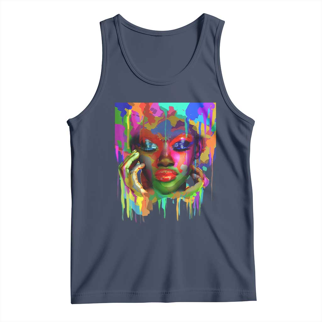 Afro Woman Graphic Tank Top African Pride Color Painted