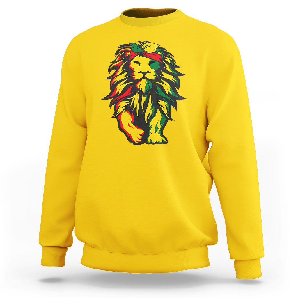 Lion Juneteenth Sweatshirt Cool Black History - Wonder Print Shop