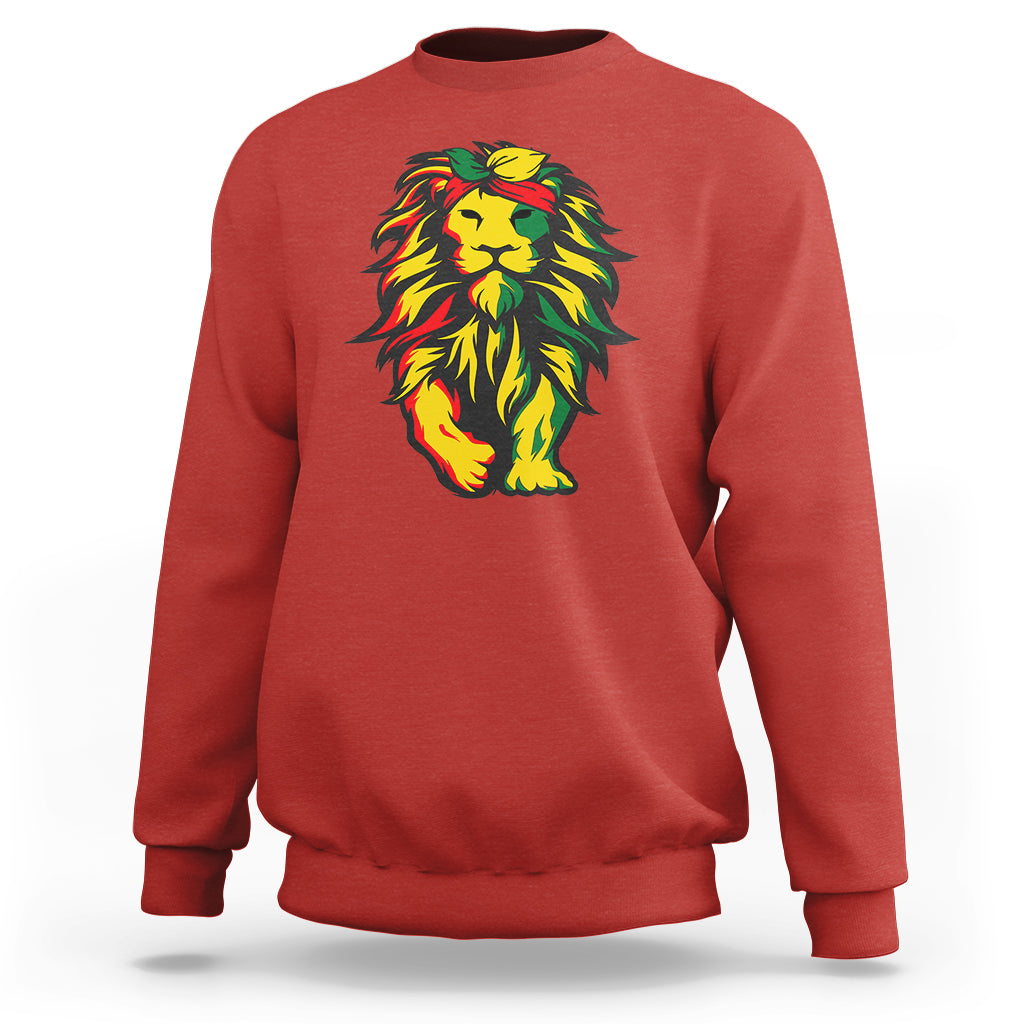 Lion Juneteenth Sweatshirt Cool Black History - Wonder Print Shop