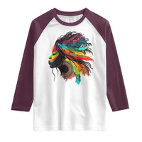 Proud Afro Roots Raglan Shirt Rainbow Dashiki African Tribal Woman Natural Hair