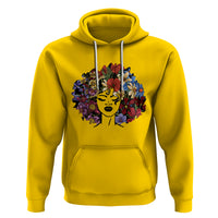 Black History Themed Hoodie For Women Afro Flower Hair Juneteenth - Wonder Print Shop