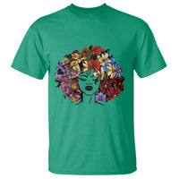 Black History Themed T Shirt For Women Afro Flower Hair Juneteenth - Wonder Print Shop