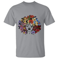 Black History Themed T Shirt For Women Afro Flower Hair Juneteenth - Wonder Print Shop