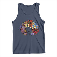 Black History Tank Top For Women Afro Flower Hair Juneteenth