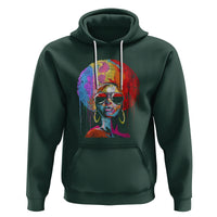 Womens Black Queen Afro Melanin Dripping Juneteenth Hoodie - Wonder Print Shop