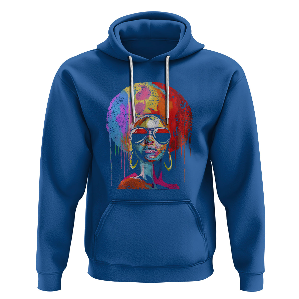Womens Black Queen Afro Melanin Dripping Juneteenth Hoodie - Wonder Print Shop