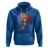 Womens Black Queen Afro Melanin Dripping Juneteenth Hoodie - Wonder Print Shop