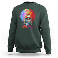 Womens Black Queen Afro Melanin Dripping Juneteenth Sweatshirt - Wonder Print Shop