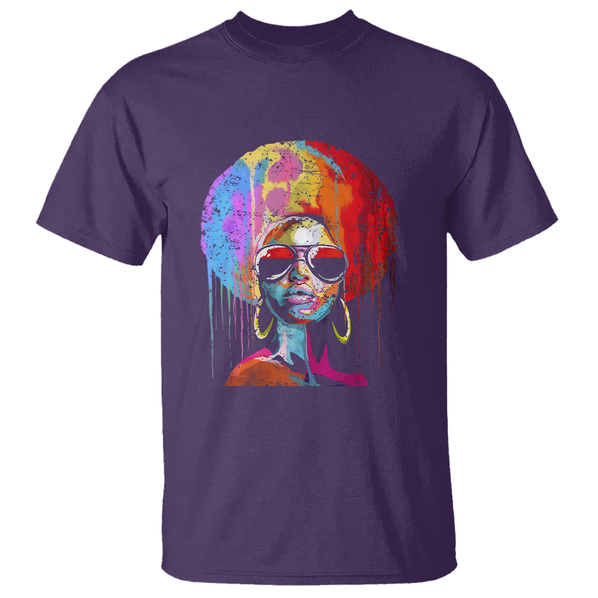 Womens Black Queen Afro Melanin Dripping Juneteenth T Shirt - Wonder Print Shop