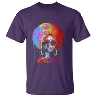 Womens Black Queen Afro Melanin Dripping Juneteenth T Shirt - Wonder Print Shop