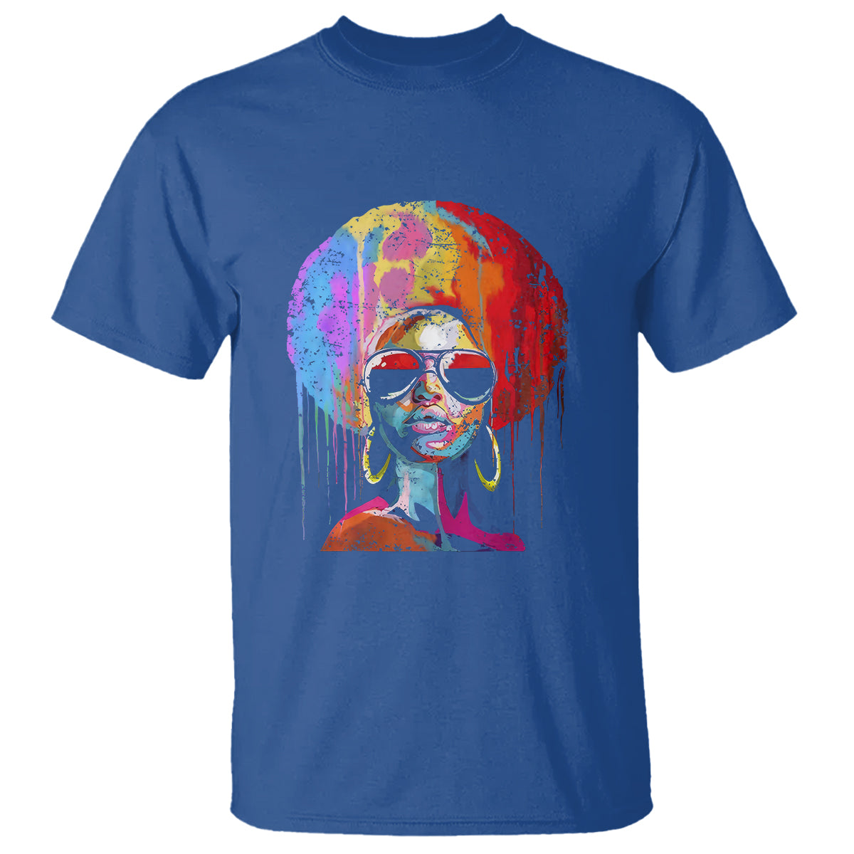Womens Black Queen Afro Melanin Dripping Juneteenth T Shirt - Wonder Print Shop