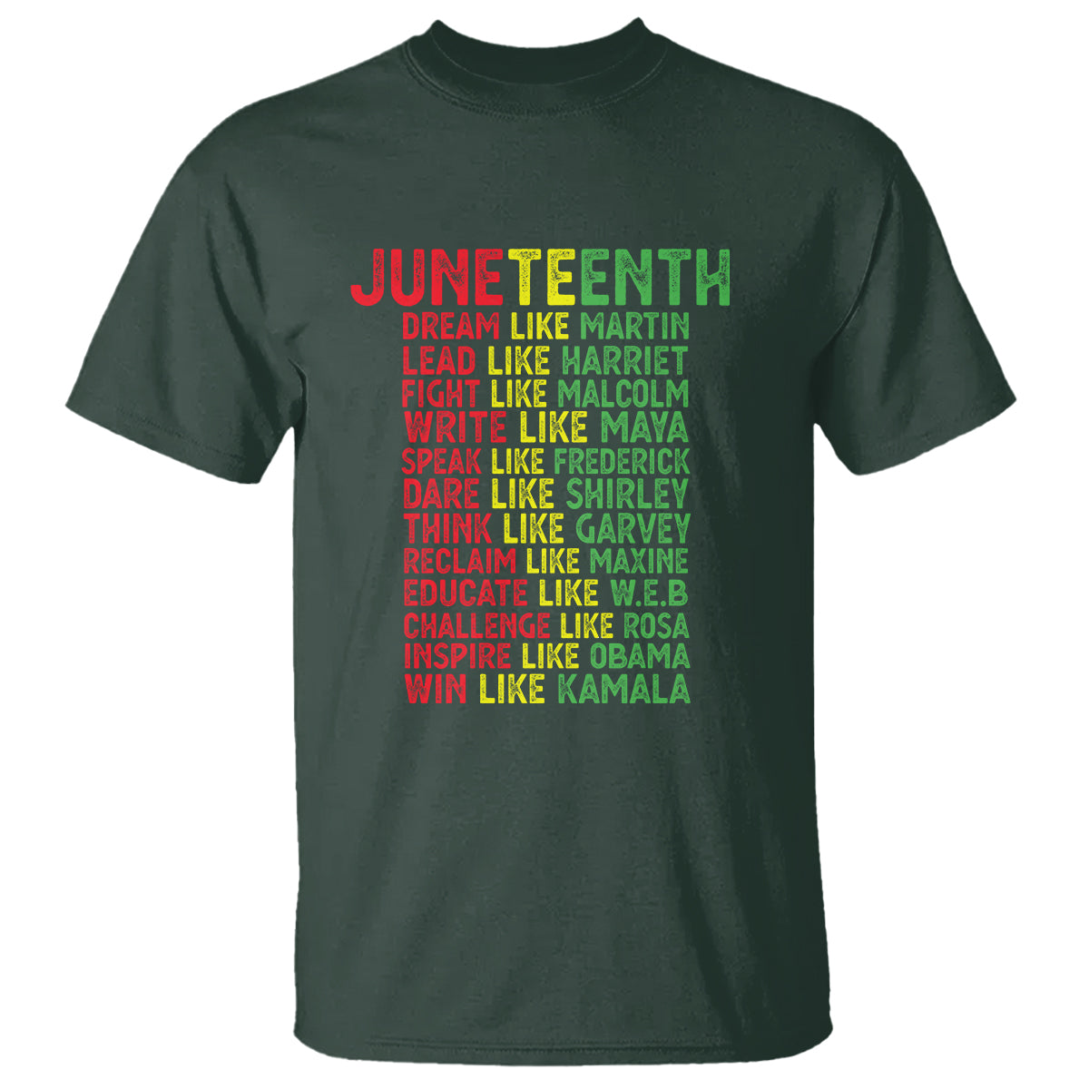 Happy Juneteenth T Shirt Dream Like Leaders - Wonder Print Shop