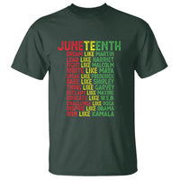 Happy Juneteenth T Shirt Dream Like Leaders - Wonder Print Shop
