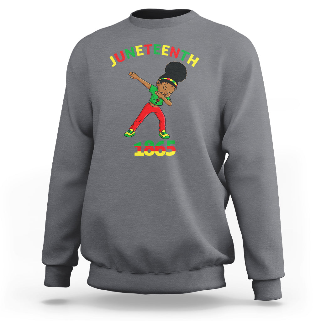 Funny Black History Sweatshirt Dabbing Black Princess Juneteenth 1865 - Wonder Print Shop