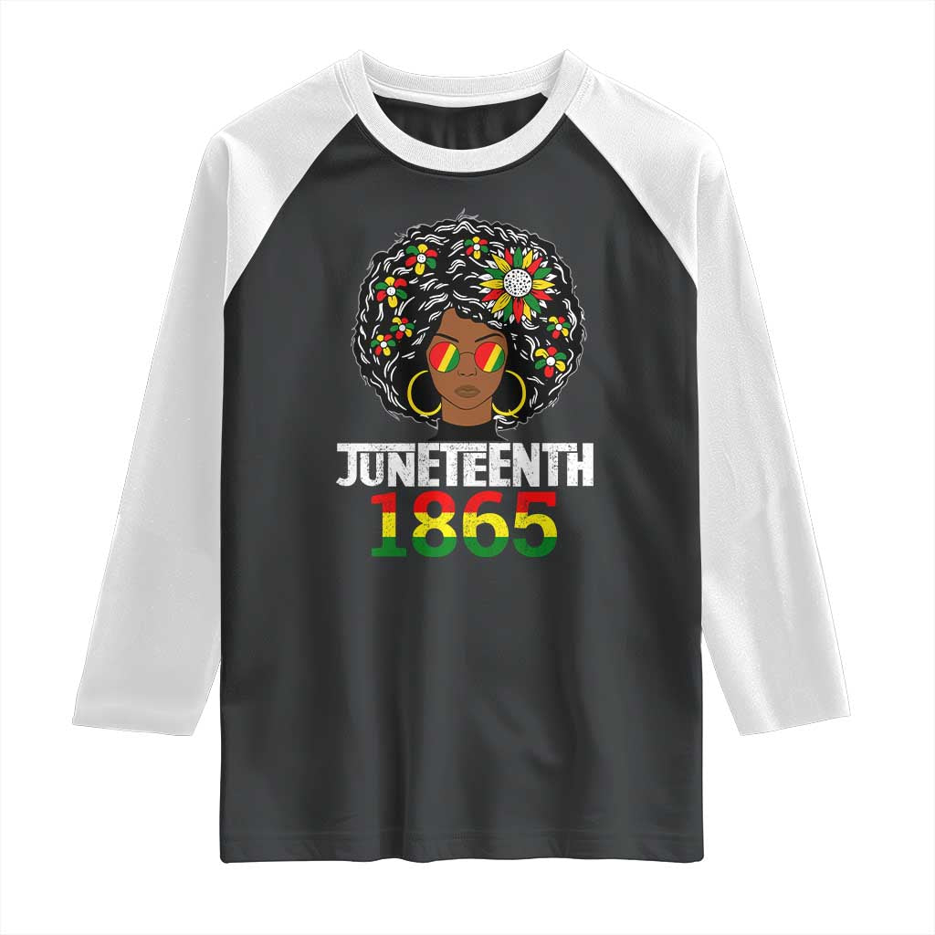 Afro Black Queen Juneteenth 1865 Raglan Shirt