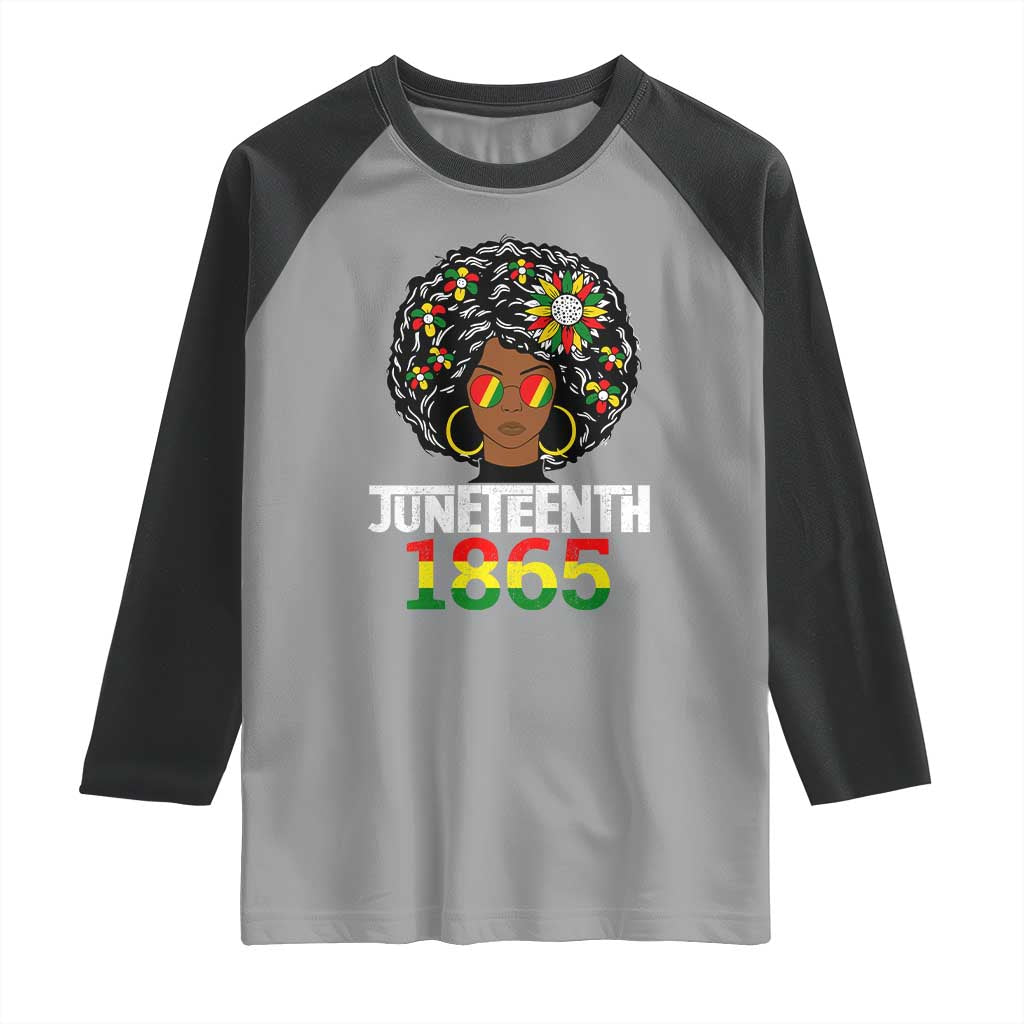 Afro Black Queen Juneteenth 1865 Raglan Shirt