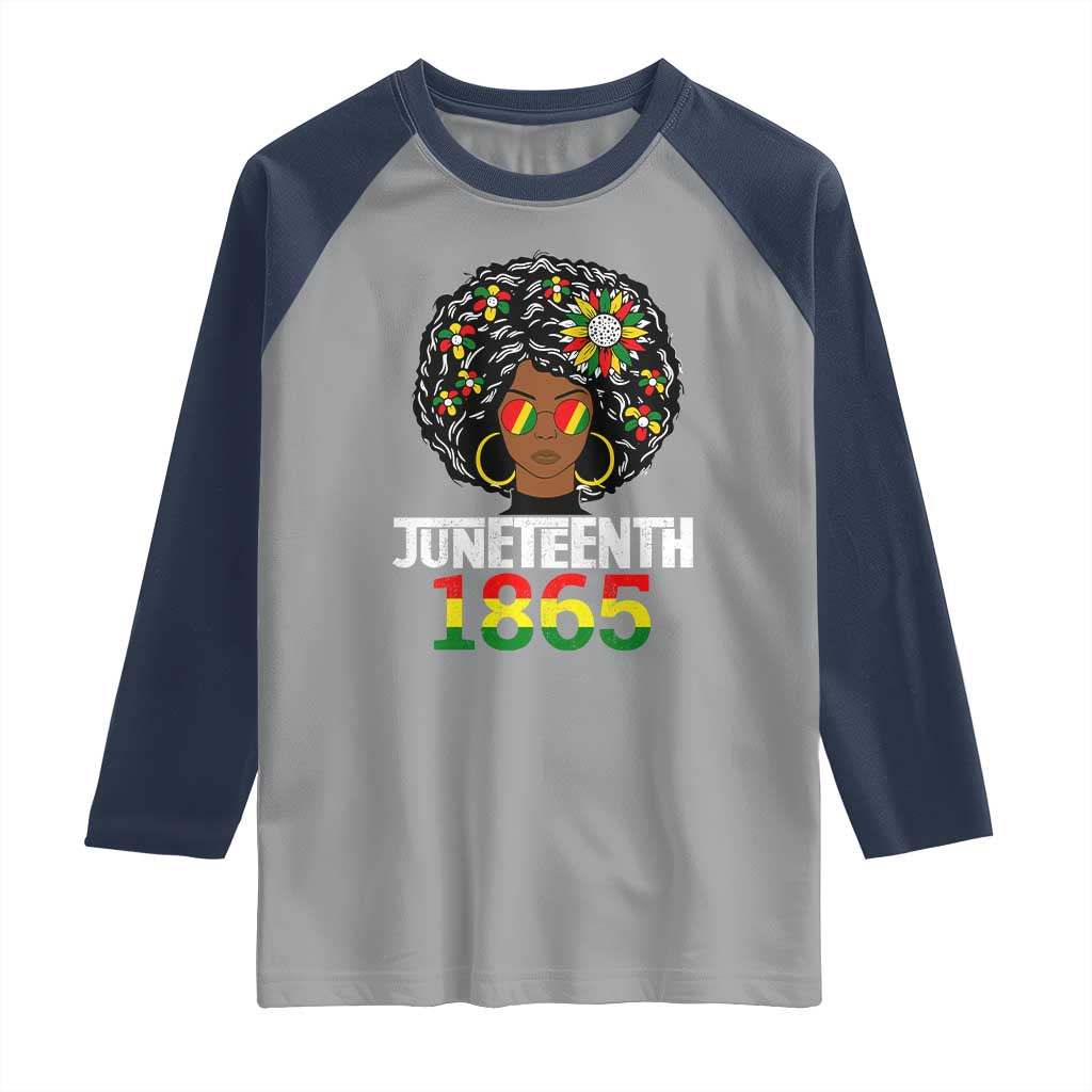 Afro Black Queen Juneteenth 1865 Raglan Shirt