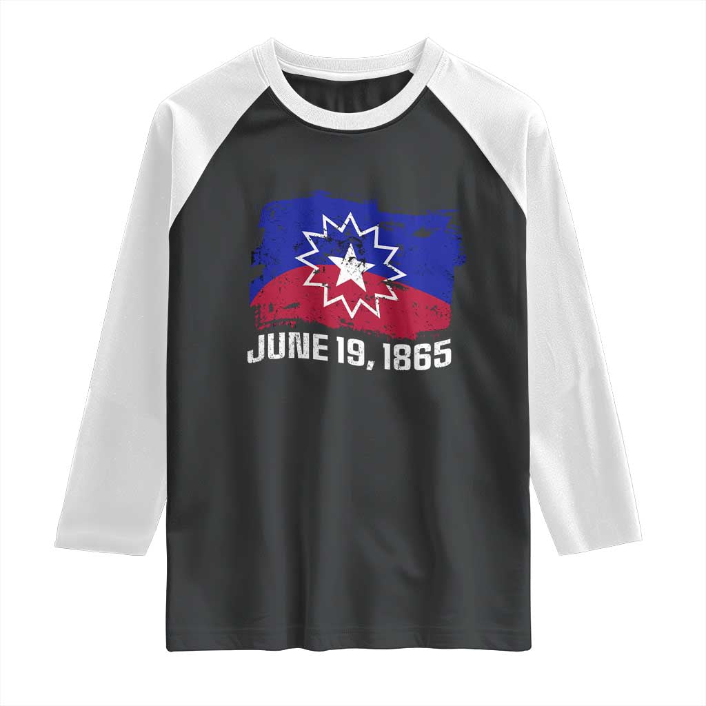 Juneteenth Flag 1865 Raglan Shirt Black Freedom Black History