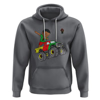 Funny Black History Hoodie African Kids Dabbing Black King In Monster Truck - Wonder Print Shop