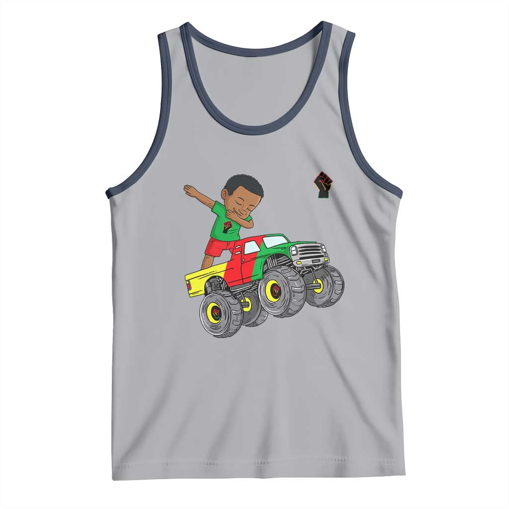 Funny Black History Tank Top African Kids Dabbing Black King In Monster Truck