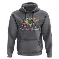 Peace Love Juneteenth Hoodie Black Pride Freedom - Wonder Print Shop