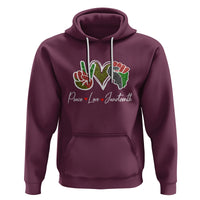 Peace Love Juneteenth Hoodie Black Pride Freedom - Wonder Print Shop