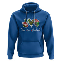 Peace Love Juneteenth Hoodie Black Pride Freedom - Wonder Print Shop