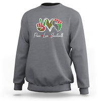 Peace Love Juneteenth Sweatshirt Black Pride Freedom - Wonder Print Shop