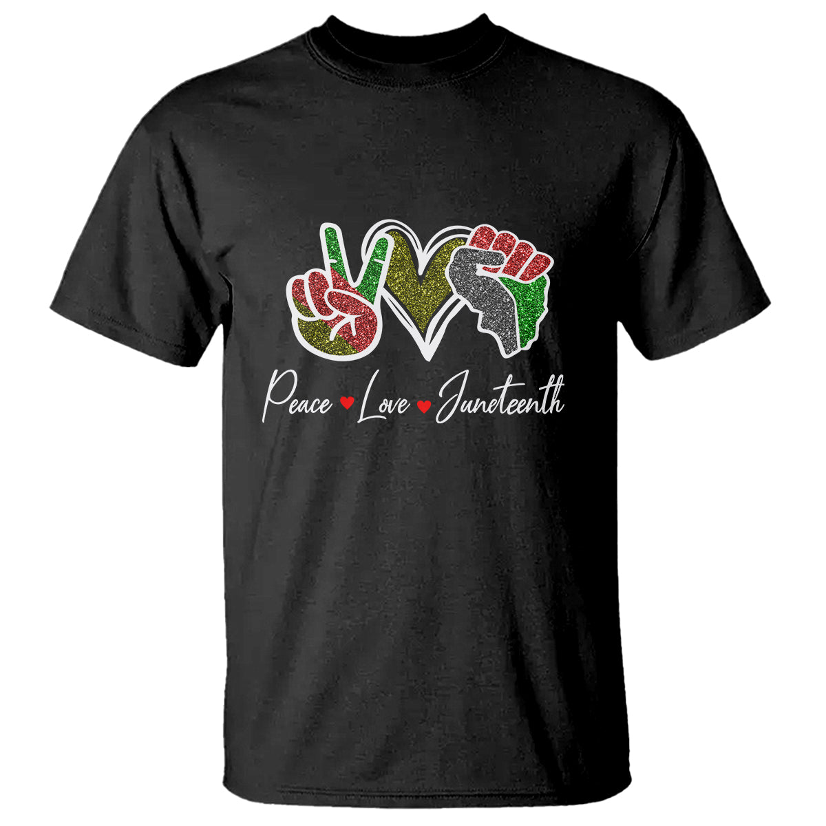 Peace Love Juneteenth T Shirt Black Pride Freedom - Wonder Print Shop