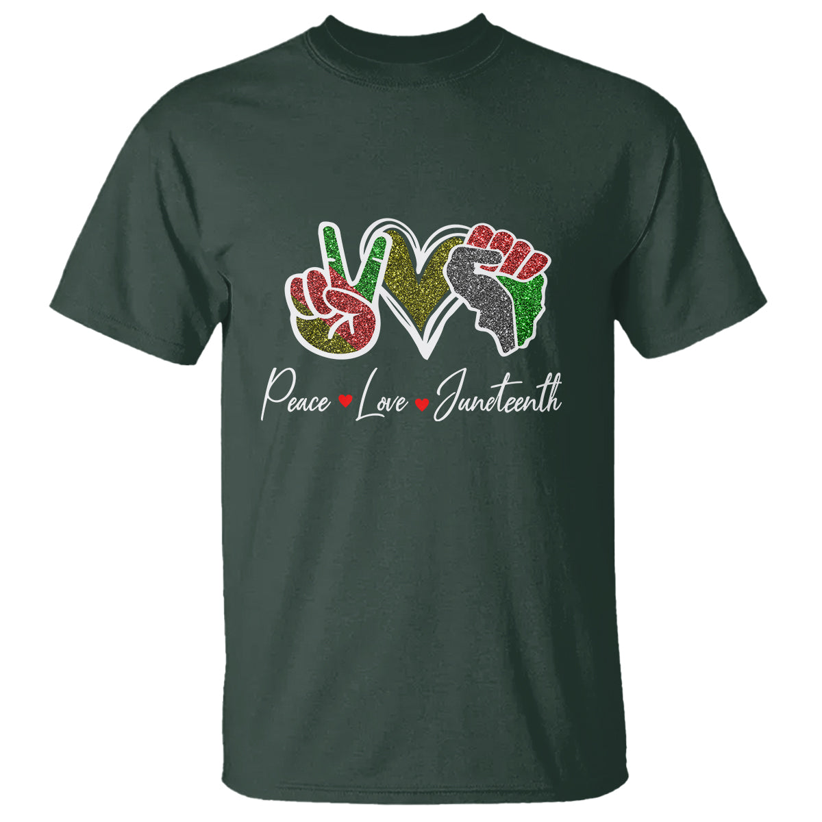 Peace Love Juneteenth T Shirt Black Pride Freedom - Wonder Print Shop