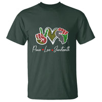 Peace Love Juneteenth T Shirt Black Pride Freedom - Wonder Print Shop