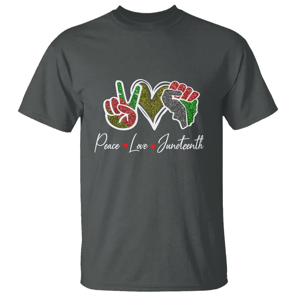 Peace Love Juneteenth T Shirt Black Pride Freedom - Wonder Print Shop
