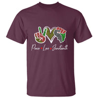 Peace Love Juneteenth T Shirt Black Pride Freedom - Wonder Print Shop