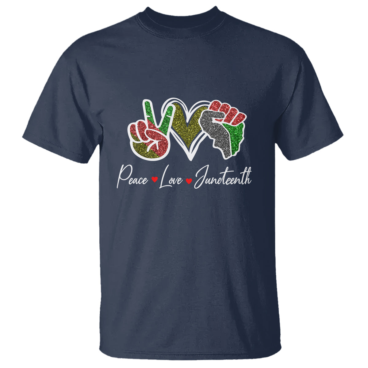 Peace Love Juneteenth T Shirt Black Pride Freedom - Wonder Print Shop