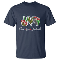 Peace Love Juneteenth T Shirt Black Pride Freedom - Wonder Print Shop