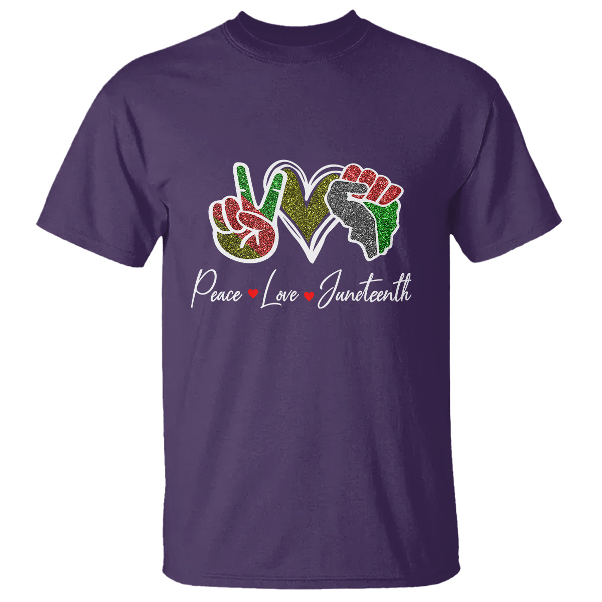 Peace Love Juneteenth T Shirt Black Pride Freedom - Wonder Print Shop