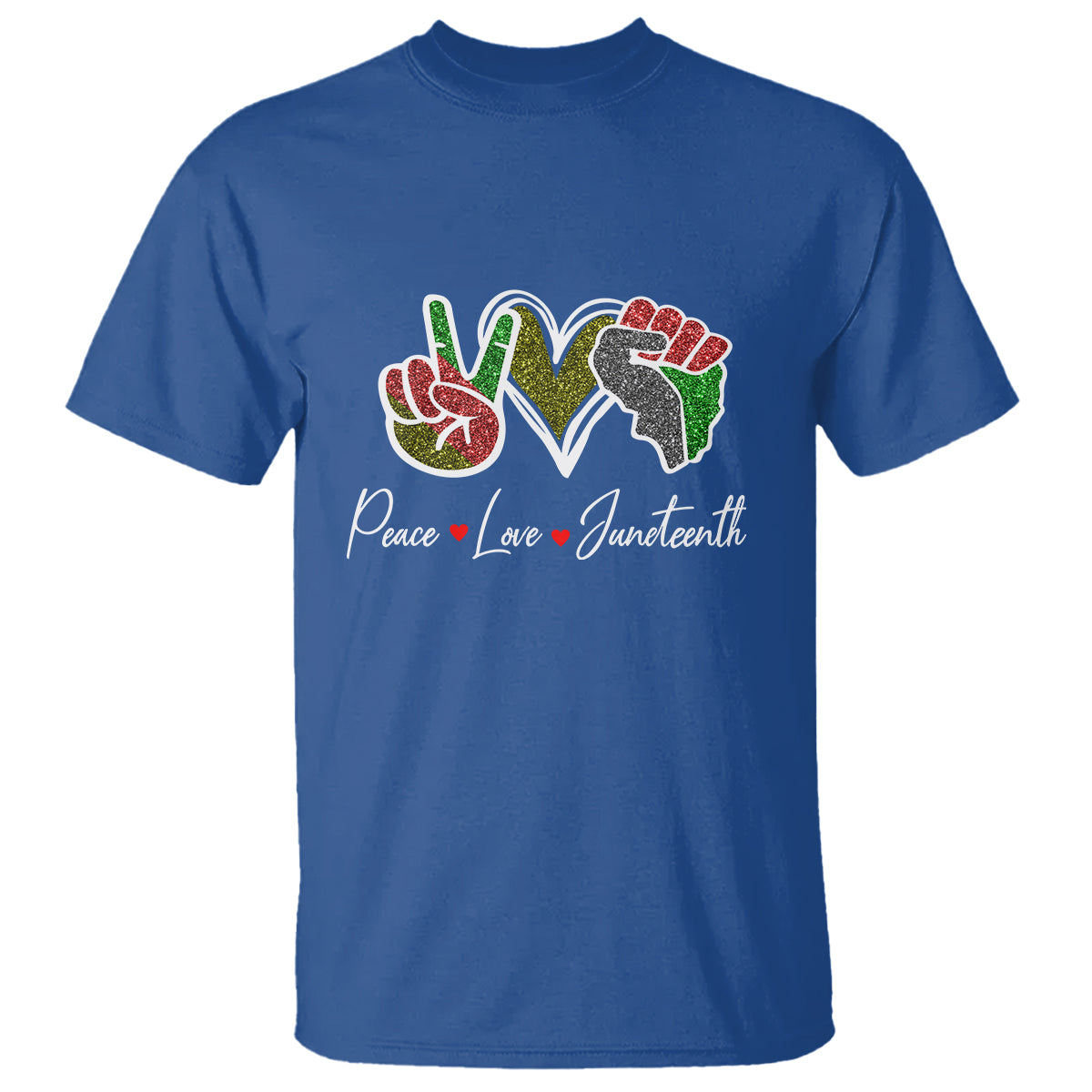 Peace Love Juneteenth T Shirt Black Pride Freedom - Wonder Print Shop