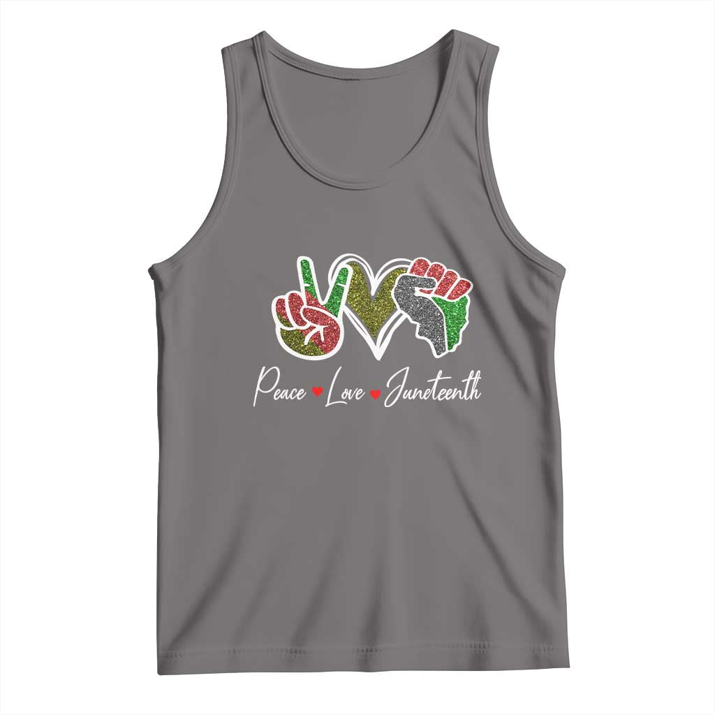 Peace Love Juneteenth Tank Top Black Freedom
