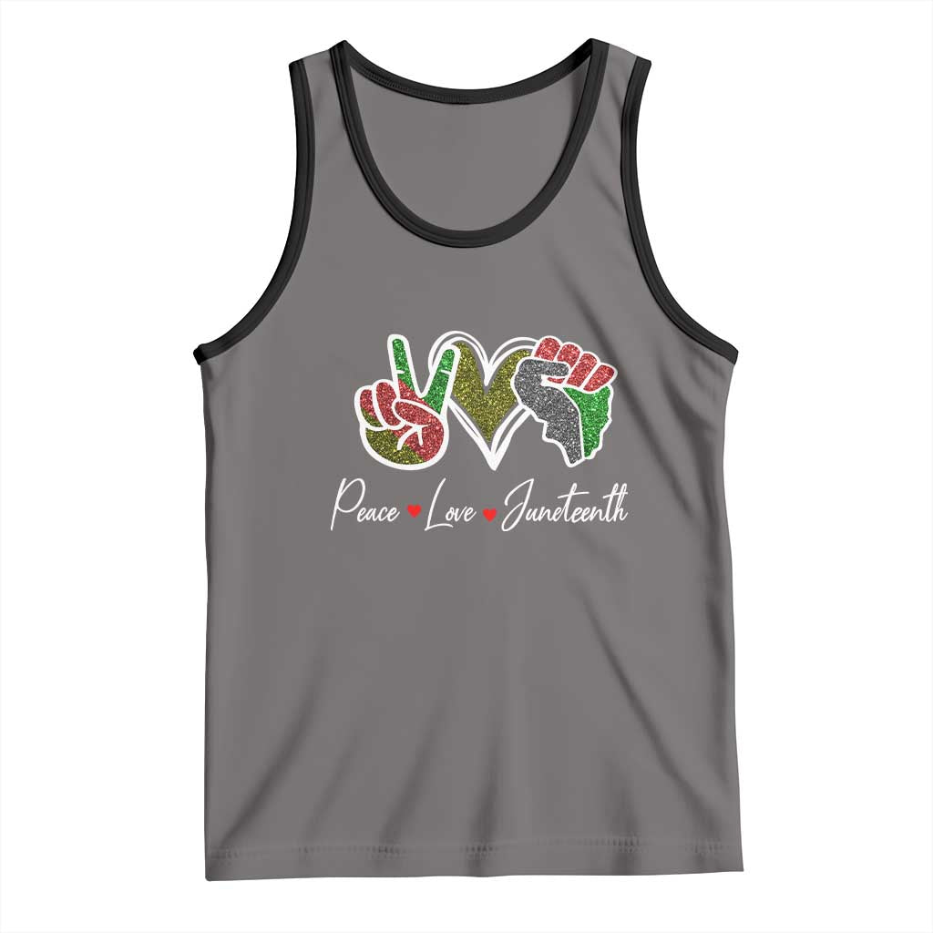 Peace Love Juneteenth Tank Top Black Freedom