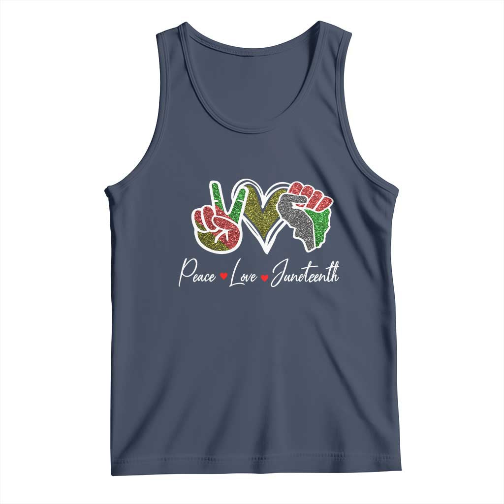 Peace Love Juneteenth Tank Top Black Freedom