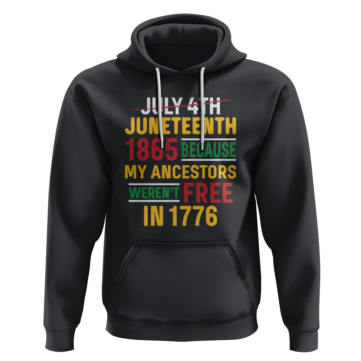 July 4th Juneteenth Hoodie July 4th Juneteenth - My Ancestors Weren't Free - Wonder Print Shop