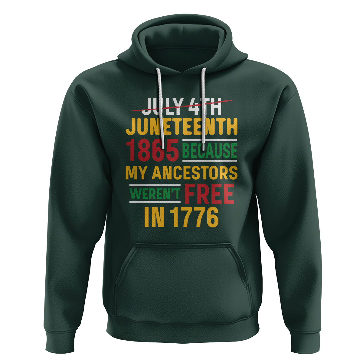 July 4th Juneteenth Hoodie July 4th Juneteenth - My Ancestors Weren't Free - Wonder Print Shop