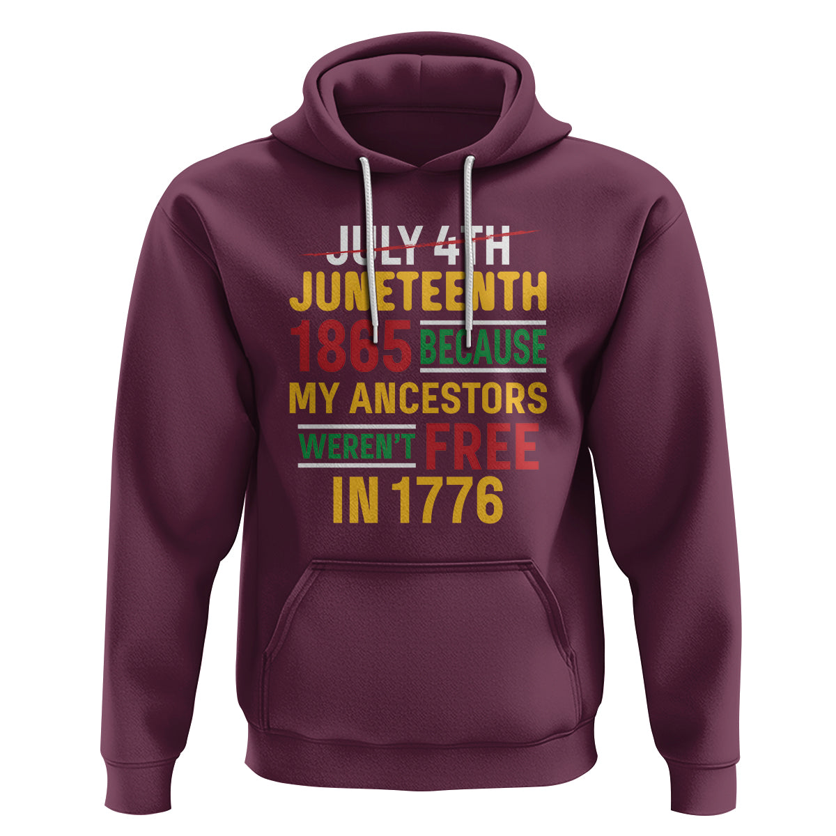 July 4th Juneteenth Hoodie July 4th Juneteenth - My Ancestors Weren't Free - Wonder Print Shop