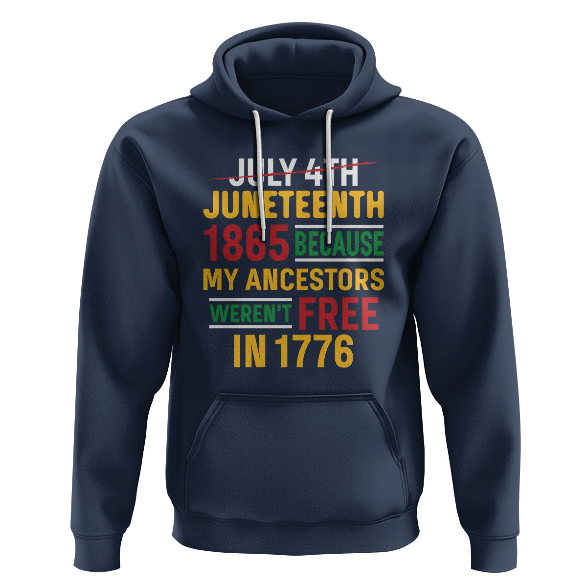 July 4th Juneteenth Hoodie July 4th Juneteenth - My Ancestors Weren't Free - Wonder Print Shop