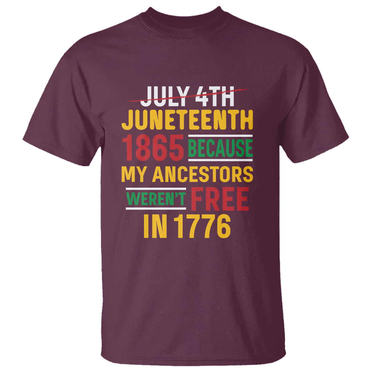 July 4th Juneteenth T Shirt July 4th Juneteenth - My Ancestors Weren't Free - Wonder Print Shop