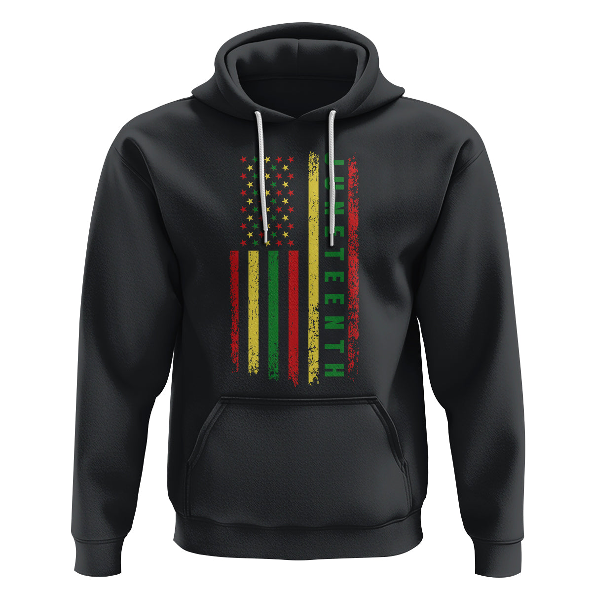 Happy Juneteenth Flag Hoodie Melanin Black Pride Pan African 1865 - Wonder Print Shop