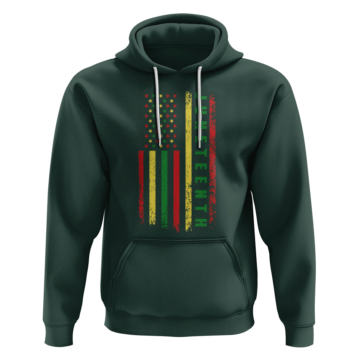 Happy Juneteenth Flag Hoodie Melanin Black Pride Pan African 1865 - Wonder Print Shop